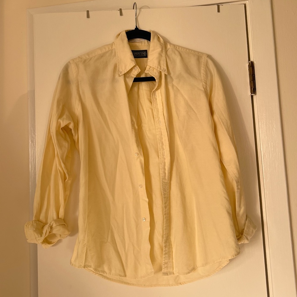 Butter Yellow 100% Button Down by Land’s End